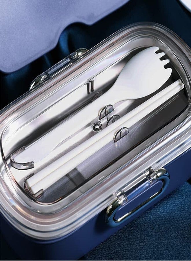Invite Enterprise Thermal Insulation Double Layer Lunch Boxes Reusable Freezer Safe 2 Layer Portion Snack Containers for Adults and Kids.(Pack of 1) (2 Compartment Lunch Box) - Image 3
